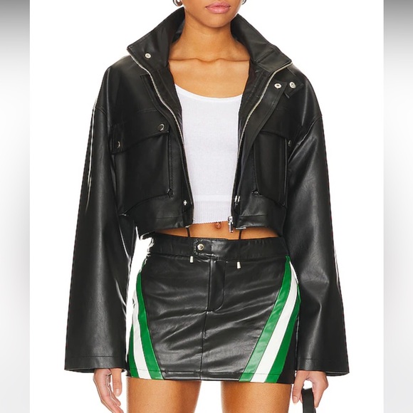 BRAND NEW never worn Katie Faux Leather Jacket in Black superdown - Picture 3 of 5